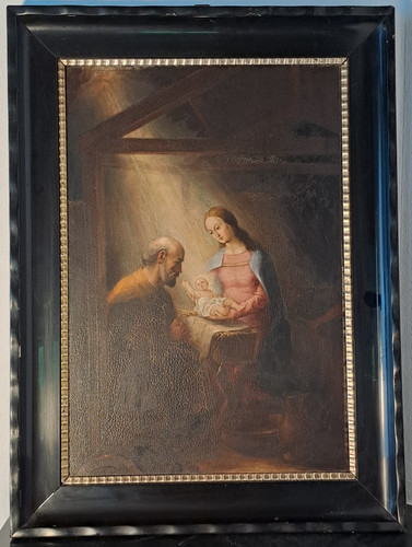 Sacra famiglia xix secolo - sacra, olio