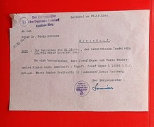 1944 missiva deutsch reich da borgomastro di gersdorf  a notaio huttner