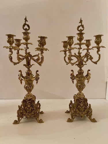 Coppia candelabri bronzo - candelabri,