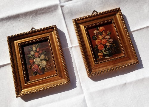 Coppia dipinti olio - dipinti, miniature