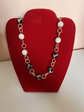 Collana  con catena color oro e pietre vere gioielli fatta a mano