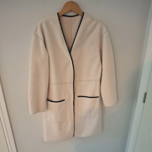 Zara donna beige borg cappotto - beige,