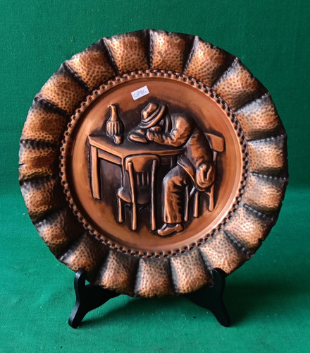Piatto vintage rame sbalzato - piatto,