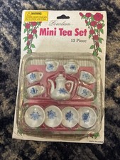 Servizio da tè mini porcellana vintage 13 pezzi miniatura mai aperto!