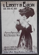 Manifesto poster "Il Liberty in Europa"  1981. Mostra manifesto d'epoca
