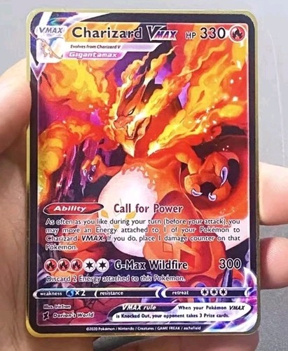 Charizard vmax gold metal fan - vmax,