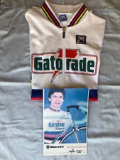 Foto Immagine Gianni Bugno Autografata Firmata Con Maglia Campioni del Mondo