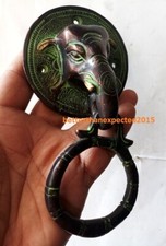 Ottone Elefante Porta Heurto Impugnatura Vintage Antica Finitura Casa Decoraz...