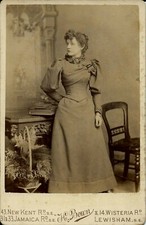 Bown Photography Lewisham Original cabinet photograph portrait of a lady 1890ca.