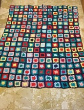 Coperta granny square Letto Singolo fatto a mano all'uncinetto 