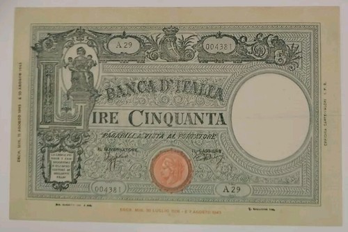 Banconota lire barbetti - lire, 50