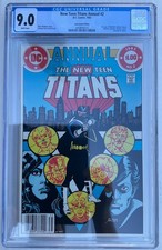 The New Teen Titans Annual #2 CGC 9.0 W.P. Edicola 1° Vigilante "KEY ISSUE"