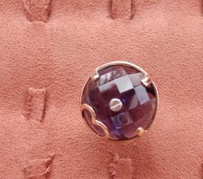 ANELLO IN ARGENTO COLOR ROSA E AMETISTA CON CUORICINO LATERALE