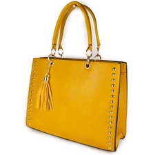 Borsa donna gialla borchie