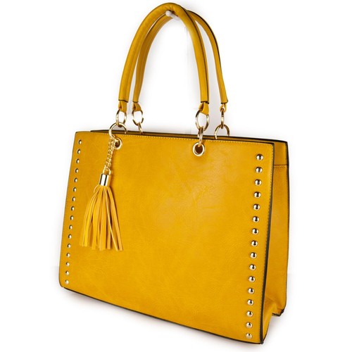 Borsa donna gialla borchie