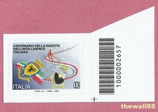 ITALIA 2025   Centenario Intelligence Italiana   CODICE A BARRE Basso Destro