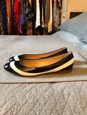 FRATELLI ROSSETTI BALLERINE PATENT BLACK WHITE ORIGINAL 38,5 EUR 5,5 UK 8,5 US