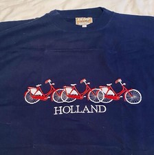 T-shirt New Holland punto ricamato bici taglia L blu navy marca Kist Design