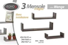 SET 3 MENSOLE DA PARETE DESIGN