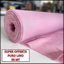 TESSUTO PURO LINO PER PATCHWORK ABBIGLIAMENTO AL METRO STOCK TESSUTI ROSA