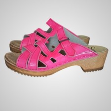 Sandali zoccoli legno pelle