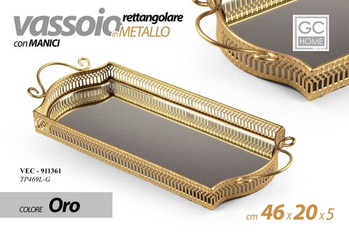 Vassoio metallo rettangolare - vassoio,