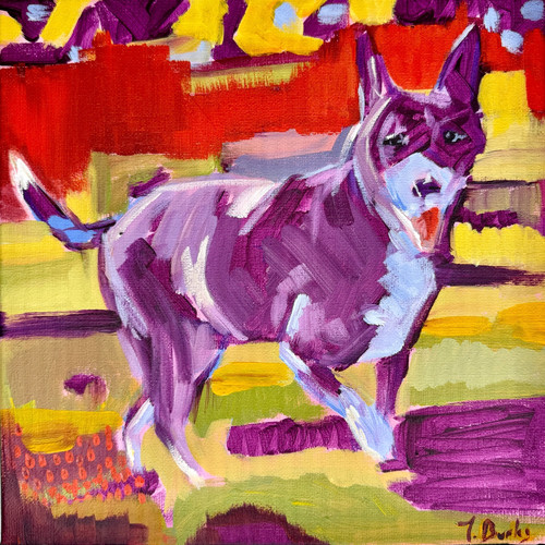 Quadro originale cane - , viola