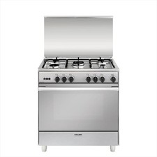 GLEM GAS U855VI CUCINA A GAS 80X50 5 FUOCHI CON FORNO A GAS VENTILATO - INOX
