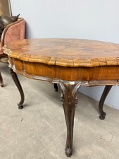 Antico tavolinetto da salotto/fumo 1940 noce e radica barocchetto, 55x80x50cm