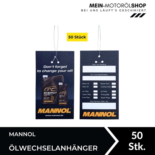 Mannol oil change label - mannol,