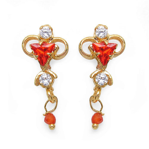 Orecchini bottone rosso - orecchini, a