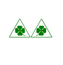 2 car stickers with clover for