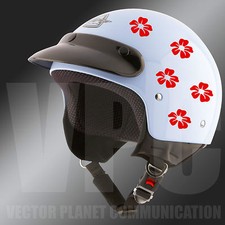 adesivo fiore ibisco fiori hibiscus 24 pz tuning stickers auto casco specchi