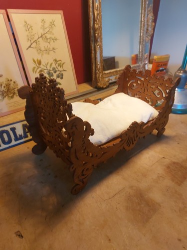 Letto legno intagliato pizzo - letto,