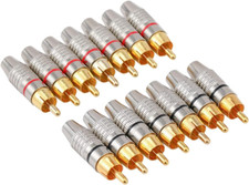 14 Pz Connettori a Spina RCA Senza Saldatura, Adattatori Audio Video RCA Maschio