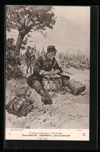 Cartolina artista soldato - cartolina,
