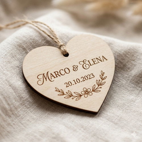 Cuore legno personalizzato - legno,