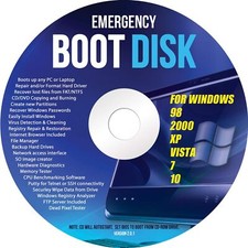 Disco di avvio di emergenza per Windows 98 2000 Xp Vista 7 10 riparazione recupero file