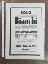 Due antiche pubblicità del 1932: biciclette Bianchi Milano + lamette Gillette