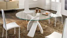 TAVOLO TONDO CON PIANO VETRO