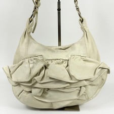 Borsa a tracolla Yves Saint Laurent Rive Gauche in pelle beige 21x27x3 cm logo YSL
