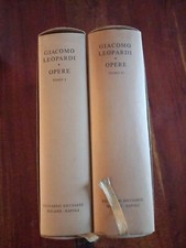 Ricciardi Letteratura Italiana GIACOMO LEOPARDI 2 volumi