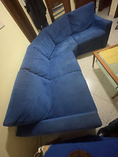 Divano Angolare curvo in Alcantara Blu - 5/6 posti - Ottime condizioni