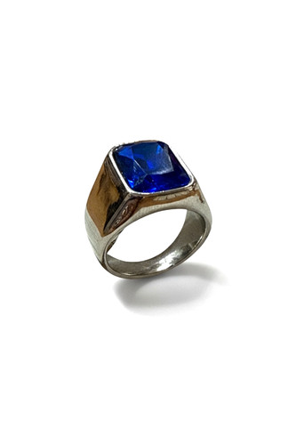 Anello sigillo uomo blu - anello,