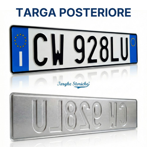 Targa auto rilievo posteriore - auto,