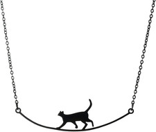 Collana Con Ciondolo a Forma Di Testa Di Gatto Cava, per Amanti Degli Animali Do