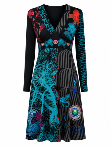 Abito midi desigual - abito, nero