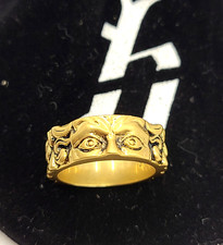 Anello Humbler Occhi di David in acciaio inox placcato oro misura 8