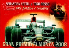 SEBASTIAN VETTEL TORO ROSSO CARTOLINA GP F1 MONZA ANNULLO 14-9-2008 - A087