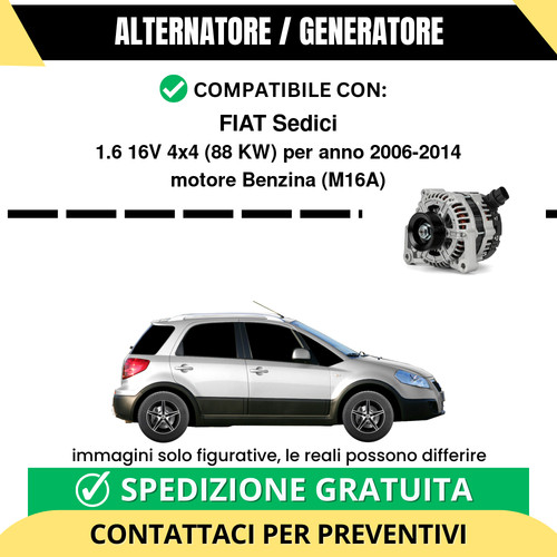 Alternatore fiat sedici 6 - sedici, 1.6